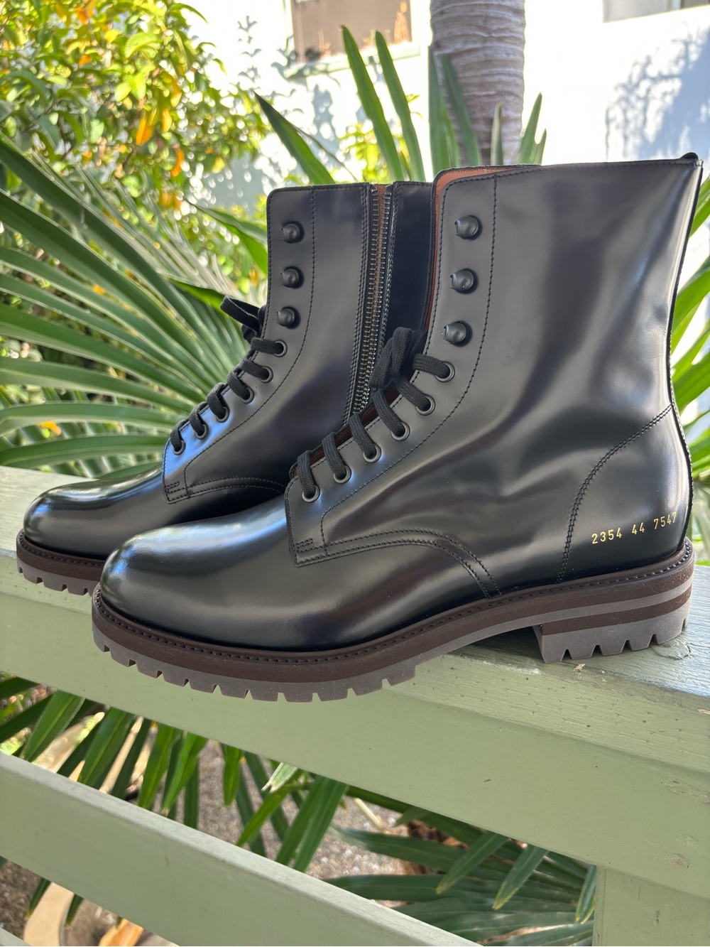 Common Projects Combat Boots Black 2354 Men Size 44 (approx US 11) Made in Italy
